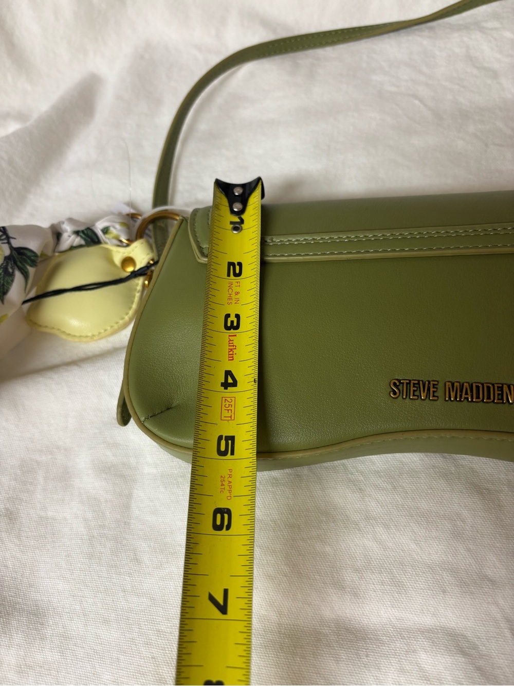 Steve Madden Olive Shoulder Bag with Lemon Scarf Accent - Picture 3 of 8